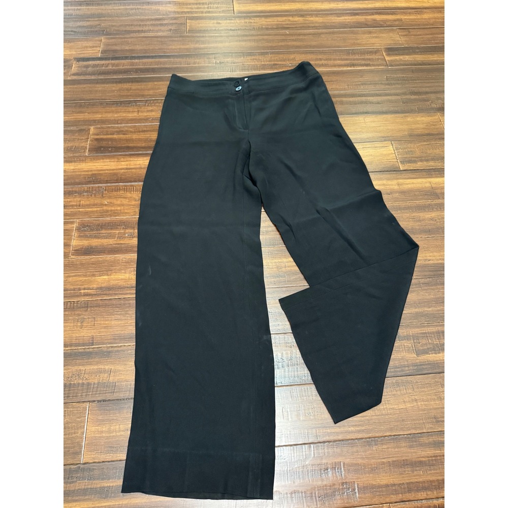 Armani Collezioni Black Wide Leg Trousers Dress Pants Women Size 10
